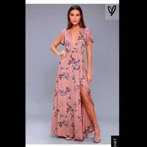 Lulus floral print wrap maxi dress